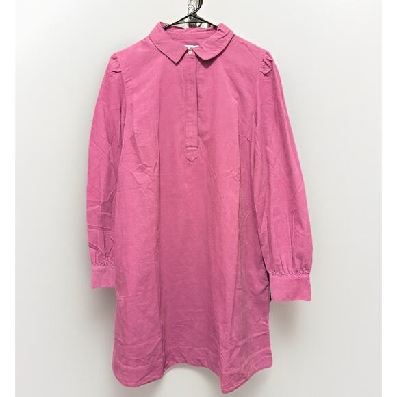 NWT Vineyard Vines Women's Corduroy Popover Dress Pink Women’s Size M Preppy - Picture 1 of 3